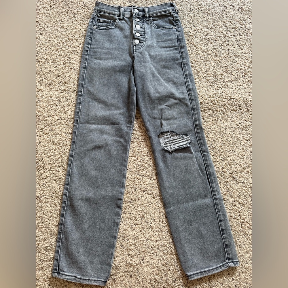 Express Gray Straight Leg Women Jeans